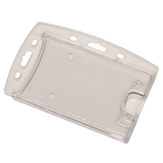 8455016660468 - Dual Card ID Holder - Vertical/Horizontal - Side Load - Clear Dz