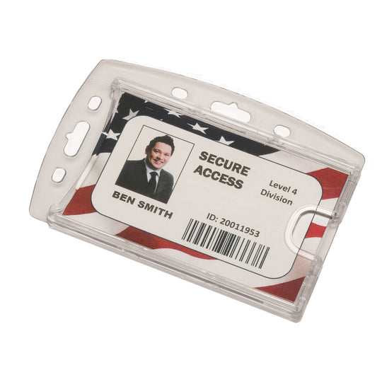 8455016660468 - Dual Card ID Holder - Vertical/Horizontal - Side Load - Clear Dz