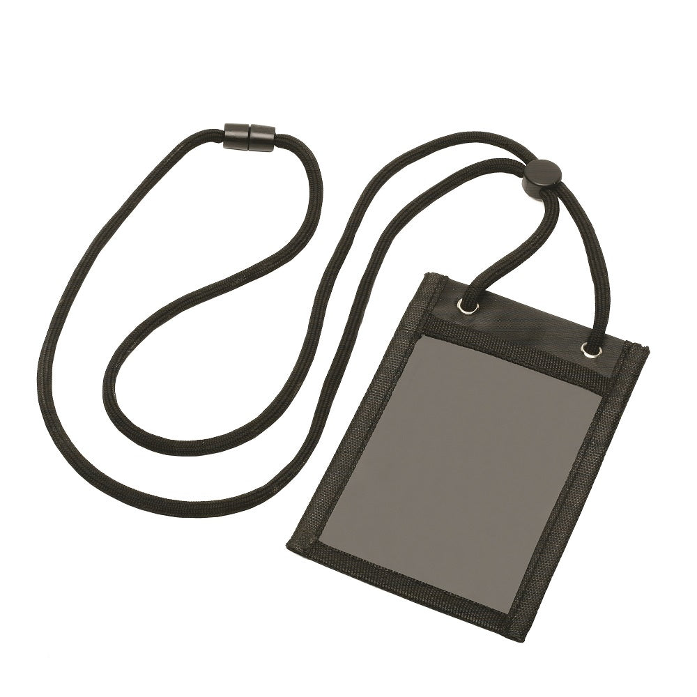 8455016926541 - CREDENTIAL HOLDER, VERTICAL, CORD LANYARD - BLACK
