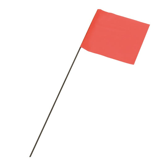 WIRE STAFF MARKING FLAGS - FLUORESCENT ORANGE BX