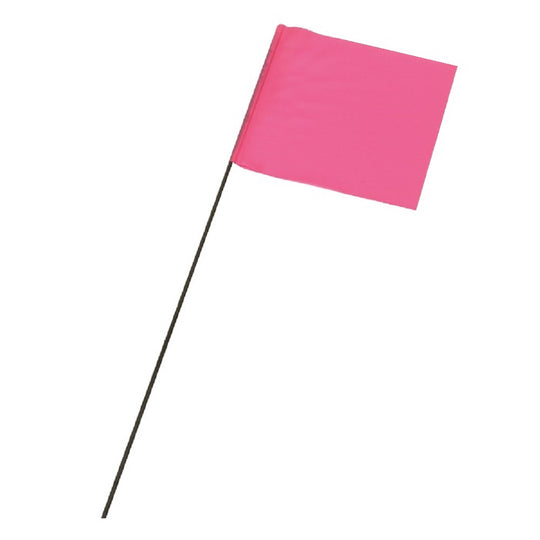 WIRE STAFF MARKING FLAGS - FLUORESCENT PINK CS